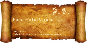 Herczfeld Vince névjegykártya